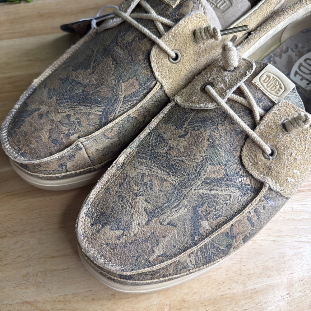Hey Dude Realtree Harbor Lo Size M12 Suede Nubuck Comfy Slip On Shoes - Picture 3 of 11